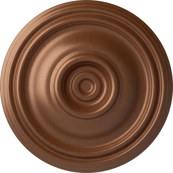 Ekena Millwork Traditional Ceiling Medallion (Fits Canopies up to 4"), 14 3/4"OD x 1 3/4"P, Polished Copper CM14TRPOS - main